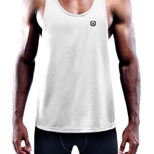 NELEUS Men's 3 Pack Dry Fit Athletic Muscle Tank Workout Gym Shirt,5031,Black,Grey,White,XL,EU 2XL