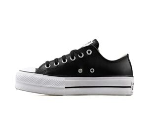 converse women's chuck taylor all star lift clean sneaker, black/black/white, 8.5 m us