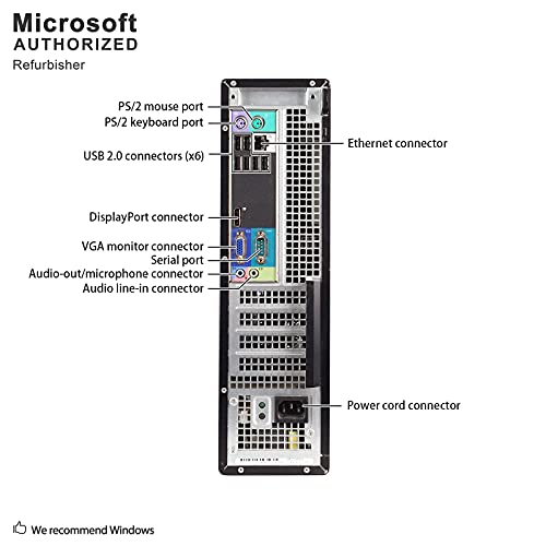 DELL Optiplex 990 Desktop Computer (Intel Quad-Core i7-2600 up to 3.4GHz, 16GB RAM, 2TB HDD, DVD, WiFi, VGA, DisplayPort, Windows 10 Professional) (i7 16GB 2TB) (Renewed)']