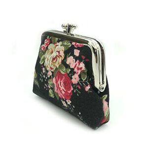 Cute Floral Buckle Coin Purses Vintage Pouch Kiss-lock Change Purse Wallets (01)