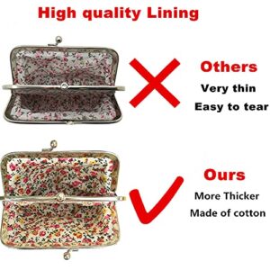 Cute Floral Buckle Coin Purses Vintage Pouch Kiss-lock Change Purse Wallets (01)