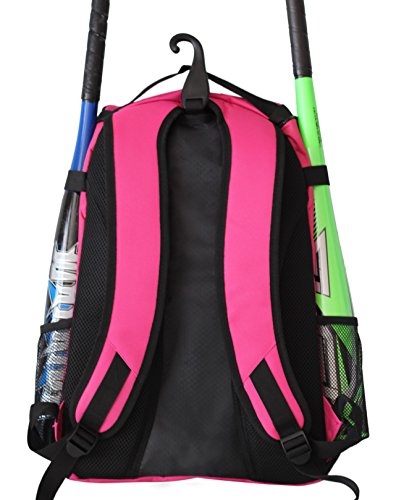 Athletico Baseball Bat Bag - Backpack, T-Ball & Softball Equipment & Gear for Youth and Adults | Holds Helmet, Glove | Shoe Compartment & Fence Hook (Magenta)