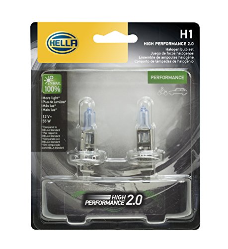 HELLA H1 2.0TB High Performance Bulb, 12V, 55W, 2 Pack