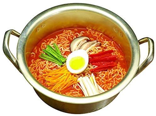 Korean Ramen Noodle Pot 6.3"(16cm) + Chopstick (1 Pair) + Dish scrubber, Made in Korea (Standard version)