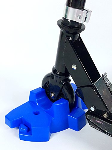 50 Strong Scooter Stand - Fits Most Scooters - Interlocking Offset Extra Stable Base - Blue