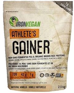 ironvegan gainer vanilla protein powder, 2500 gr