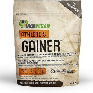 IRONVEGAN Gainer Chocolate Protein Powder, 2500 GR