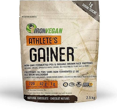 IRONVEGAN Gainer Chocolate Protein Powder, 2500 GR