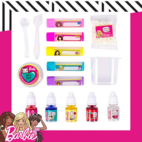 Horizon Group USA Barbie Make Your Own Layered Lip Balm Kit, DIY 5 Custom Lip balms by Mixing Flavors Like Vanilla, Strawberry, Watermelon & Tropical Punch, Multicolored