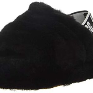 UGG womens Fluff Yeah Slide Slipper, Black, 7 US