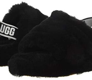 UGG womens Fluff Yeah Slide Slipper, Black, 7 US