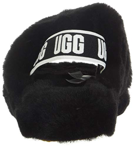 UGG womens Fluff Yeah Slide Slipper, Black, 7 US