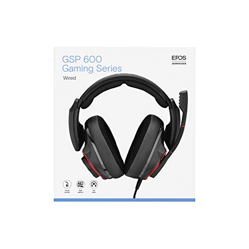EPOS I Sennheiser GSP 600 – Wired Closed Acoustic Gaming Headset, Noise-Cancelling Microphone, Adjustable Headband with Customizable Contact Pressure, Vol Control, for PC + Mac + Xbox + PS4, Pro
