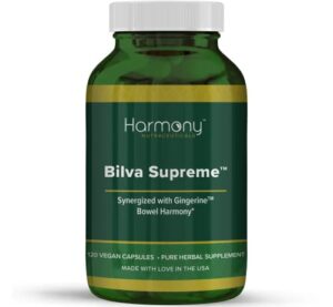 bilva supreme - synergized with gingerine - harmony nutraceuticals ayurvedic medicine to support healthy digestive system - 120 vegan capsules