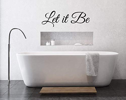 Motivational Wall Decal Quote | Let It Be | Inspirational Wall Sticker Saying | Relax Inspire Motivate Yourself | Peace Tranquility Letting Go Zen Meditation Phrase | Let Go | Home Decor Office Wall Quotes