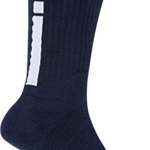 NIKE Elite Basketball Crew Socks (Midnight Navy/White, X-Large)