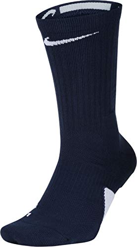 NIKE Elite Basketball Crew Socks (Midnight Navy/White, X-Large)