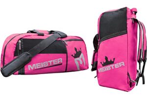 meister vented convertible duffel/backpack gym bag - ideal carry-on - pink 26" x 12" x 12"