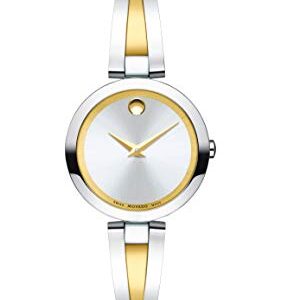 Movado Women's Aleena Two-Tone Watch with a Concave Dot Museum Dial, Gold/Silver (Model 607150)