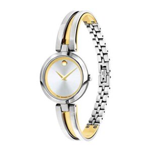 Movado Women's Aleena Two-Tone Watch with a Concave Dot Museum Dial, Gold/Silver (Model 607150)