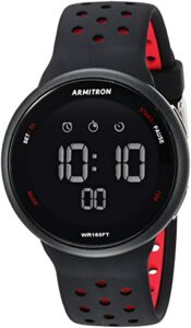 armitron sport quartz fitness watch with silicone strap, black, 22 (model: 40/8423brd)