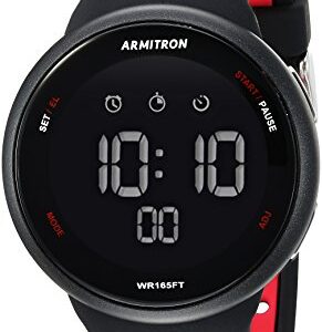 Armitron Sport Quartz Fitness Watch with Silicone Strap, Black, 22 (Model: 40/8423BRD)