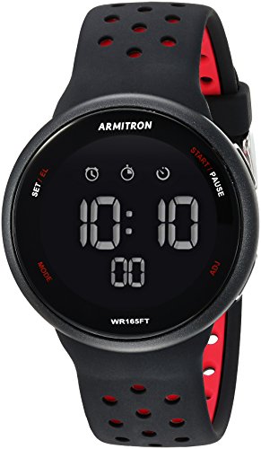 Armitron Sport Quartz Fitness Watch with Silicone Strap, Black, 22 (Model: 40/8423BRD)