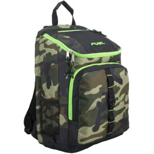 fuel top load multipurpose backpack, extra large main compartment w/easy access, padded back w/adjustable comfort straps, front molle loops - army camo