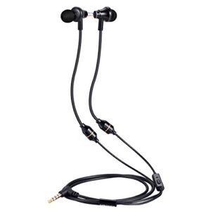 kinden air tube headsets - anti-drop headphones earbuds binaural earphone with microphone,3.5mm jack for cell phones pc mp3 pad (black)
