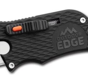 Outdoor Edge SlideWinder - Utility Knife Multitool with Standard Replaceable Razor Blade, Screwdrivers, Prybar, Bottle Opener and Pocket Clip with Locking Auto-Retracting Blade (Black)