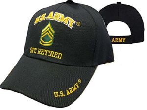 u.s. army sfc retired military black embroidered cap hat 560c