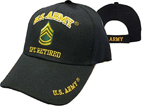 U.S. Army SFC Retired Military Black Embroidered Cap Hat 560C