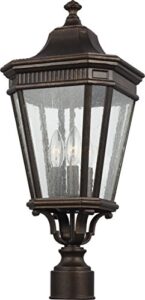 feiss ol5427gbz cotswold lane outdoor post lighting, bronze, 3-light (10"w x 22"h) 180watts