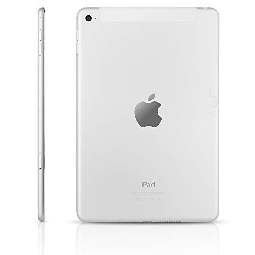 Apple iPad Mini 4, 128GB, Silver - WiFi + Cellular (Renewed)