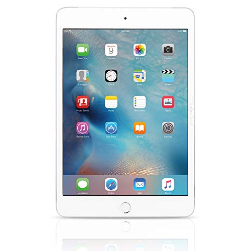 Apple iPad Mini 4, 128GB, Silver - WiFi + Cellular (Renewed)