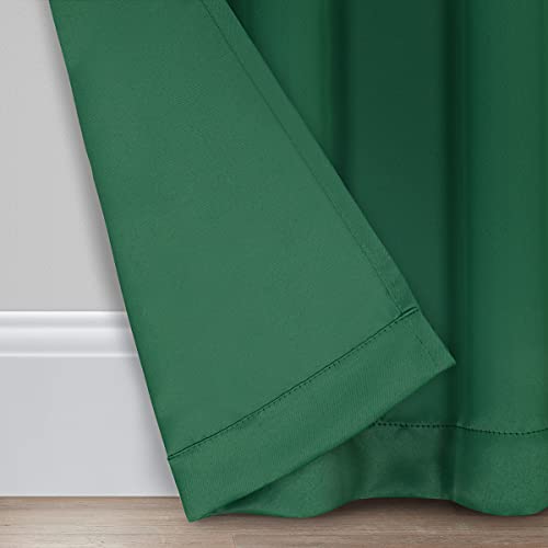 Eclipse Darrell Modern Blackout Thermal Rod Pocket Window Curtains for Bedroom or Living Room (Single Panel), 37 in x 84 in, Emerald