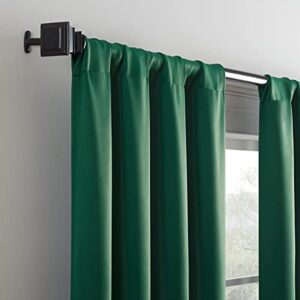 Eclipse Darrell Modern Blackout Thermal Rod Pocket Window Curtains for Bedroom or Living Room (Single Panel), 37 in x 84 in, Emerald