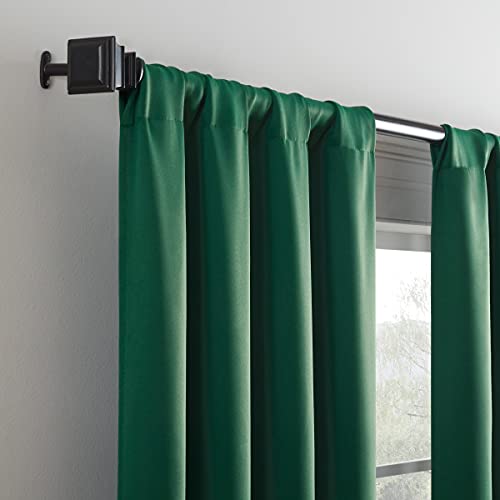 Eclipse Darrell Modern Blackout Thermal Rod Pocket Window Curtains for Bedroom or Living Room (Single Panel), 37 in x 84 in, Emerald