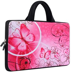 icolor 14 15 15.4 15.6 inch laptop handle bag computer protect case pouch holder notebook sleeve neoprene cover soft carring travel case for dell lenovo toshiba hp chromebook asus acer pink icb-10