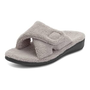 vionic relax - orthaheel orthotic slippers light grey - 8 medium