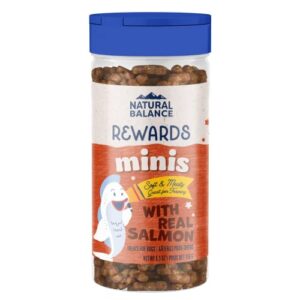 natural balance limited ingredient mini-rewards salmon grain-free dog training treats for dogs | 5.3-oz. canister