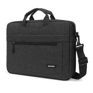 mosiso laptop shoulder messenger bag compatible with macbook air/pro,13-13.3 inch notebook,compatible with macbook pro 14 2023-2021 a2779 m2 a2442 m1 with adjustable depth at bottom, black