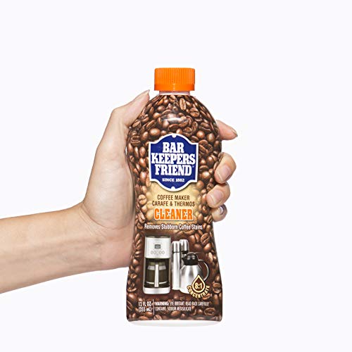 Bar Keepers Friend Coffee Maker Cleaner (12 oz) - Removes Oily Residue, Tannins and Stains - For Single-Cup and Automatic Drip Coffee Makers and Espresso Machines