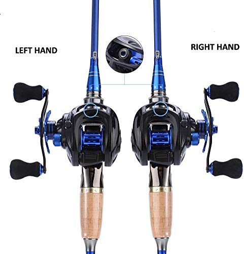 Sougayilang Baitcasting Reel, 7.0:1 Gear Ratio Super Smooth Power, 9 + 1 Shielded Ball Bearings Anti-Corrosion Baitcaster Reel Fishing Reel(Right)