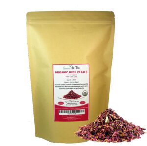 organic rose flower rose petals tea caffeine free herbal tea (organic rose flower 4 oz)