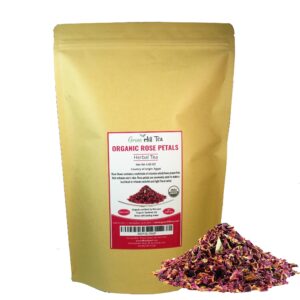 Organic Rose Flower Rose Petals Tea caffeine free herbal tea (Organic Rose Flower 4 OZ)