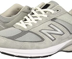 New Balance Men's Made in US 990 V5 Sneaker, Grey/Castlerock, 9.5