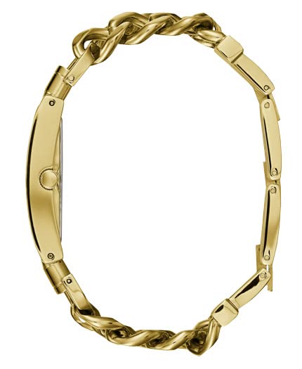 GUESS Gold-Tone Multi-Chain Bracelet Watch with Self-Adjustable Links. Color: Gold-Tone (Model: U1117L2)