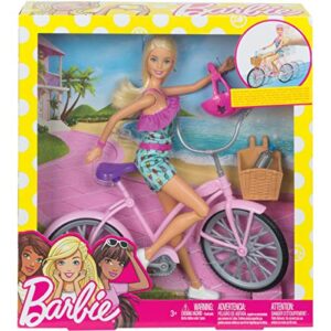 Barbie FTV96 – Doll with Bicycle and Accessories, Dolls and Doll Accessories from 3 Years