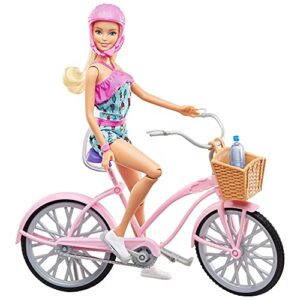 barbie ftv96 – doll with bicycle and accessories, dolls and doll accessories from 3 years